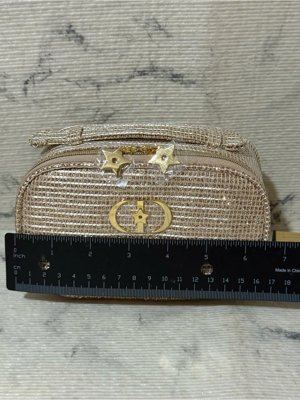 Dior Beauty Sparkly Top-Handle CD Star Accent Cosmetics Case - Picture 13 of 15